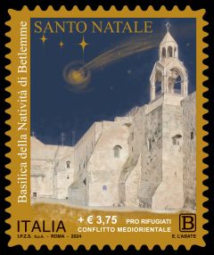 Francobollo Natale religioso con sovrapprezzo