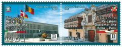 Dittico di francobolli  Italia e Perù