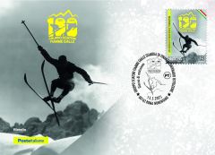 Cartolina filatelica “Sciatori delle Fiamme Gialle della Guardia di Finanza”